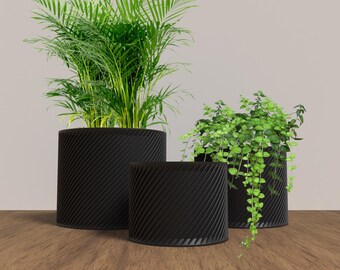 RETORTA Planter Collection - BLACK Modern Cylinder Planter for Indoor, Outdoor or Venue Decor - Original Designs 6" | 5" | 4"