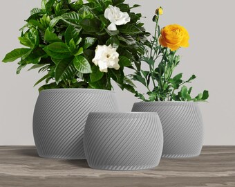 RETORTA Planter Collection - GRAY Modern Rounded Planter for Indoor, Outdoor or Venue Decor - Original Designs 6" | 5" | 4"