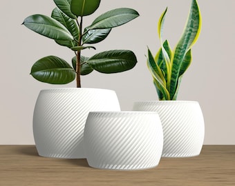 RETORTA Planter Collection - WHITE Modern Rounded Planter for Indoor, Outdoor or Venue Decor - Original Designs 6" | 5" | 4"