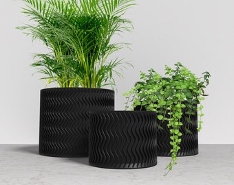 ARCUS Planter Collection - BLACK Modern Cylinder Planter for Indoor, Outdoor or Venue Decor - Original Designs 6" | 5" | 4"