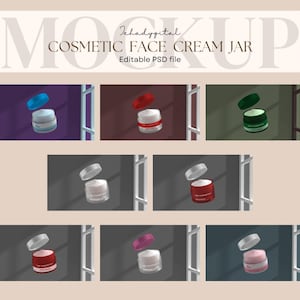 Cosmetic Cream Jar Mockup, Skincare Branding Mockup, Product Packaging Presentation, Cosmetic Packaging Mockup, Aesthetic Mockup PSD
