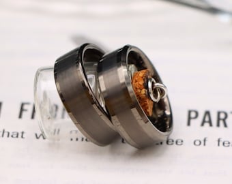 Gunmetal Ring Men Wedding Band 8mm Brushed Gunmetal Wedding Band Engagement Ring for Him Anniversary Grey Ring For Men Birthday Gift for Him