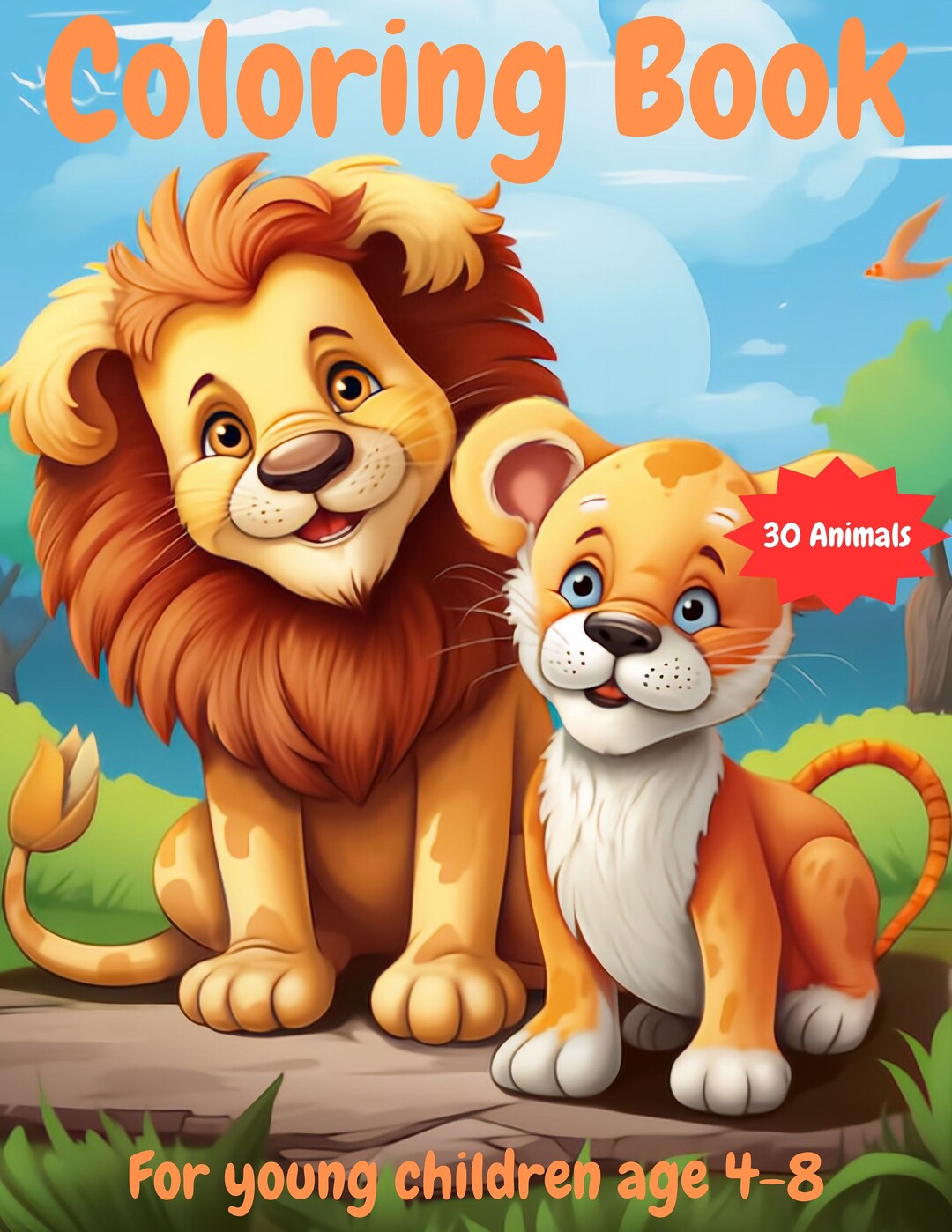 No3. Animals Coloring Book for Kids. Cute Animal Coloring Pages Ideal