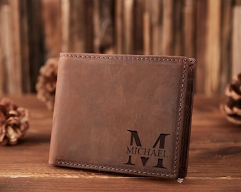 Custom 7 Years Anniversary Leather Wallet, Anniversary for Husband, Slim Leather Wallet for Men,Handwriting Wallet, Dad Gift,Christmas Gifts