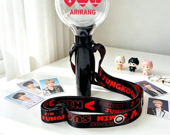 ARIRANG Special Edition Lightstick Lanyard Strap Holder | Concert Accessory - Black,Purple | Bag Strap,Lanyard Strap