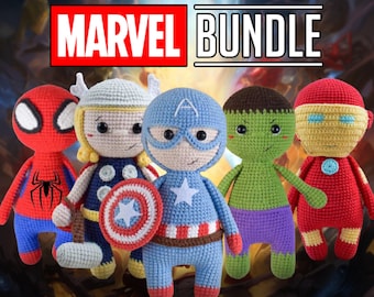 Crochet Pattern Bundle, Superhero Collection, ENGLISH, Instant Download