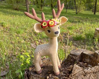 Deer Crochet Pattern, Stuffed Plush, ENGLISH, Instant Download, PDF