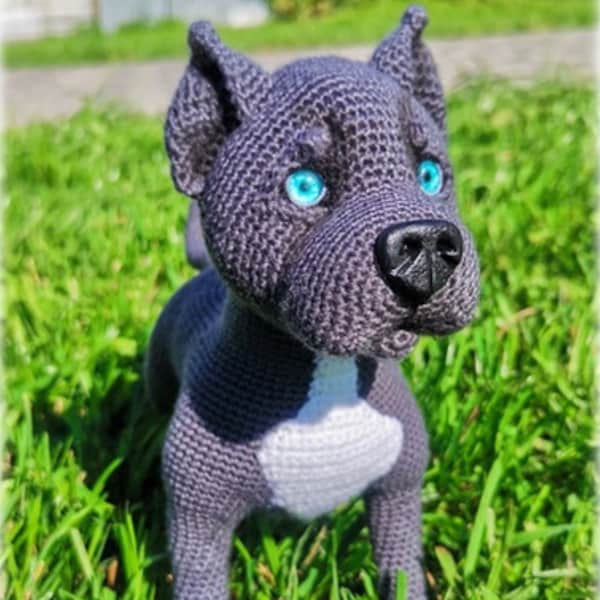 Patrón de crochet de pitbull, amigurumi de perro realista: ¡crea tu propio lindo compañero canino! INGLÉS, Descarga instantánea, PDF