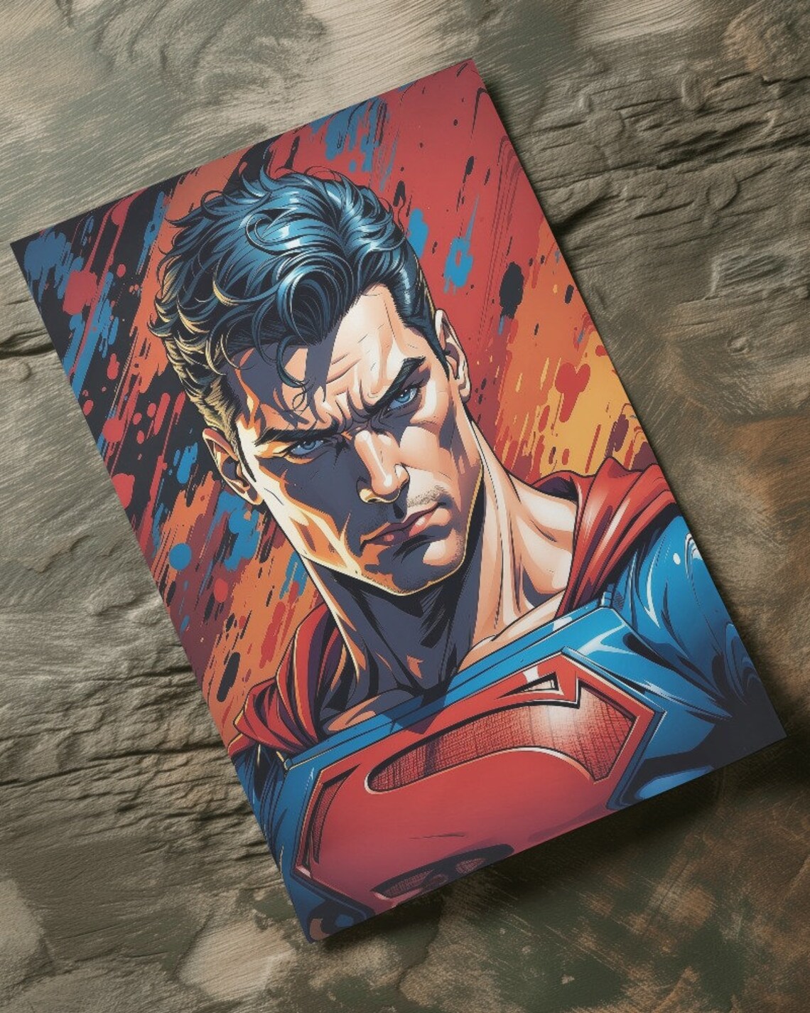 Superman Art Print, Superhero Print, Cartoon Wall Art, Comics Poster ...