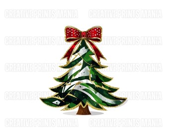 Colorful Coquette Glitter Christmas Tree Png, Girly Christmas Tree Design, Christmas Coquette Bow Dalmantian Dots Png, brushstroke, Tree Png