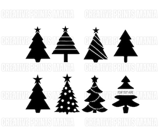 Pakiet SVG choinki, SVG choinki, PNG choinki, Clipart świąteczny, SVG choinki, Pliki SVG świąteczne dla Cricut Tree Silhouette