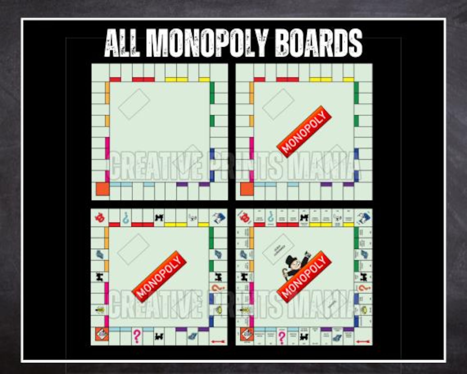 Monopoly Game, Custom Monopoly Template, Blank Board Game Template, Make Your Own Monopoly Game