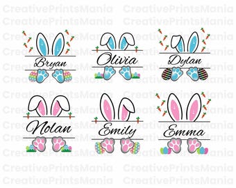 Easter Monogram Svg png, bunny split svg, Easter Monogram svg, Bunny Monogram svg, Easter bunny svg, Easter Monogram clipart, Rabbit svg jpg