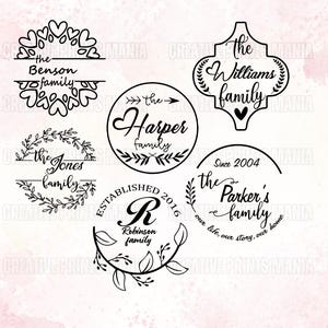 Custom Family Name Monogram SVG Bundle, Split Monogram Svg, Family svg, Family Sign svg, Family Name Sign, Last Name Svg,Family Monogram Png