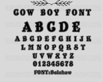 Cowboy Font Svg, Western Font Svg, Western Monogram Font SVG, Wild West, Digital Downloads, Cricut Font, Old Western decor Cowboy svg font