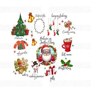 Retro Christmas PNG, Xmas PNG, Believe in Santa Claus Png, Tis The Season Christmas PNG, Hot Cocoa Png, Christmas vibes Santa Sweatshirt png