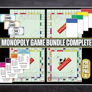 Monopoly Spiel, Monopoly Vorlage, leere Brettspielvorlage, Machen Sie Ihr eigenes Monopoly Spiel DIY Do it yourself Brettspiel, Pdf, svg, png