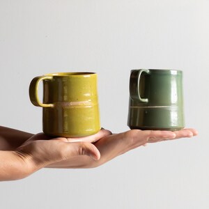 MUG handmade 300ml Minimalist, stoneware, ceramics, tableware, present for coffee, cappuccino, matcha, tea, water cup image 4