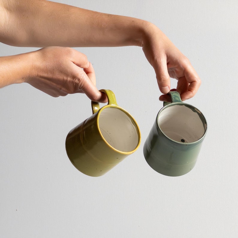MUG handmade 300ml Minimalist, stoneware, ceramics, tableware, present for coffee, cappuccino, matcha, tea, water cup image 1