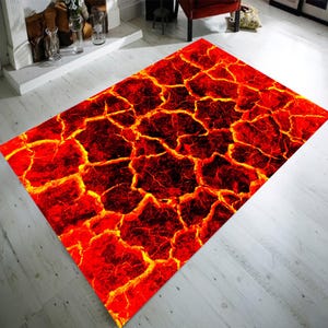 Ember Rug, Lava Rug, Hot Lava Rug, Volcano Floor Rug,Lava Pattern Rug,Volcano Rug,3D Lava Rug,Lava Design Rug,Lav Rug,Magma Rug,Fire Rug,Rug