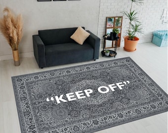 KEEP OFF FractalSmoke Rug,Keep Off Rug,Keepoff Pattern,Keep Off Classic,GrayWhite Rug,Modern Room Rug,Keep Off,Living Room Rug,Area Rugs,Rug