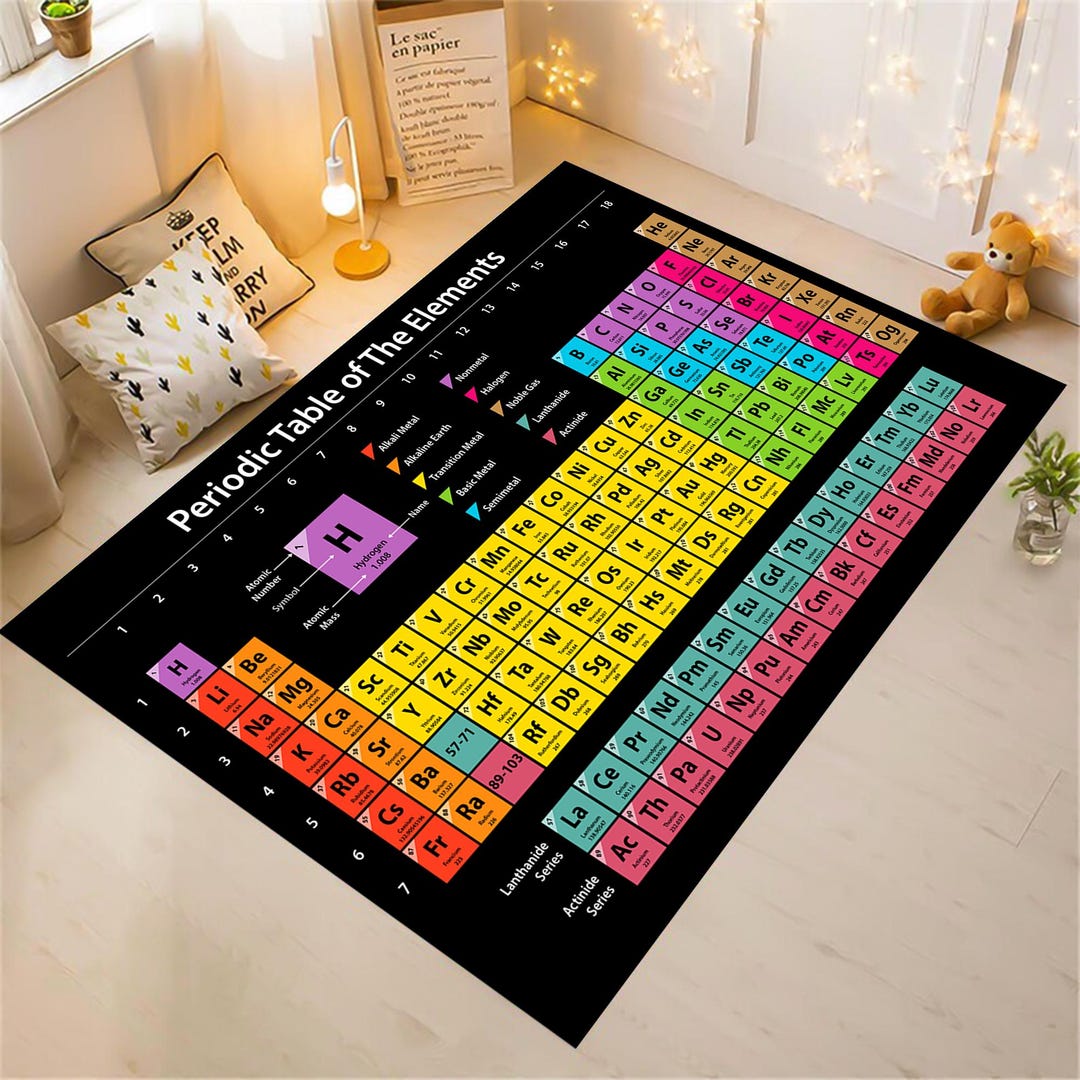 Periodic Table Rug, Periodic Rug,chemistry Rug,educational Rug,chemical ...