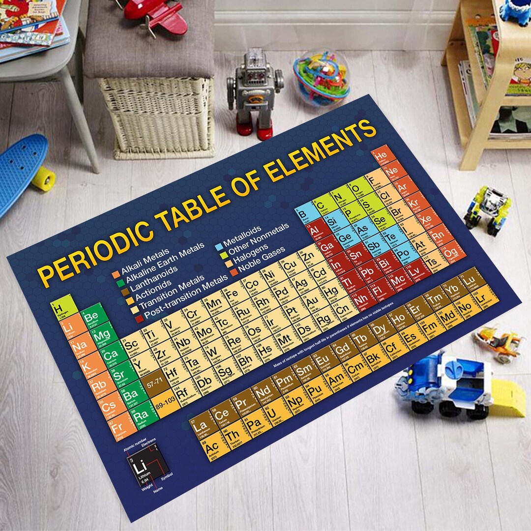 Science Print Rugs Periodic Table Rug, Periodic Rug,chemistry Rug,educational Rug,chemical ...