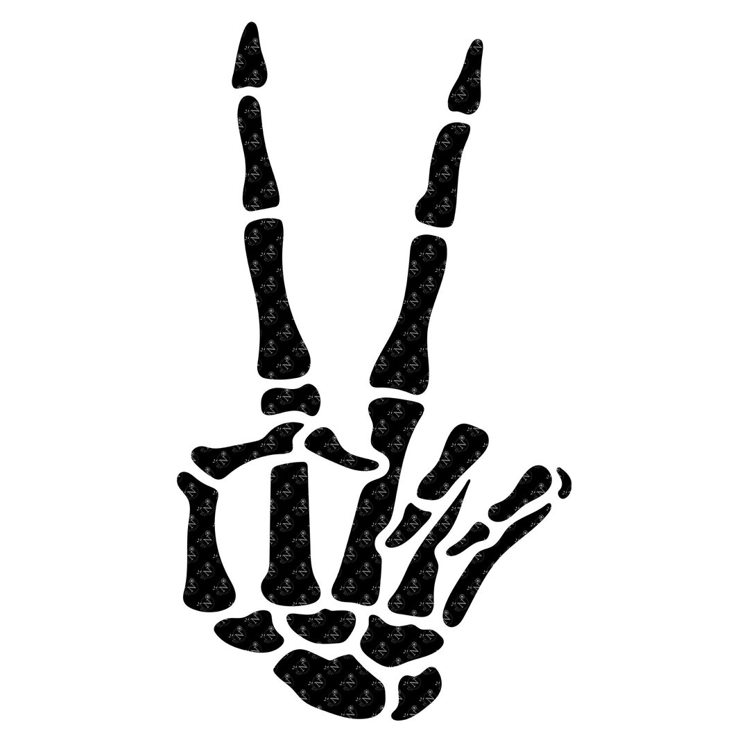 Skeleton Peace Sign Svg Skeleton Peace Hand Halloween. - Etsy