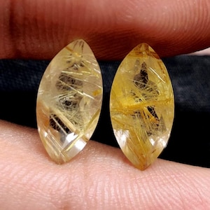 ルチルクォーツ　ペアシェイプ ルースストーン 茶色 ルチルクォーツ ペアシェイプ ルースストーン 茶色