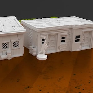 Bordterräng - Hab Buildings Krigsspelslandskap - 28 mm skala (Shanty Town av Corvus Games)