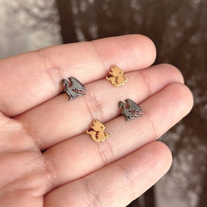Tiny Dragon Stud Earrings, Baby Dragon Jewelry, Mythical Dragon Earring, Dragon Jewelry, Japanese Dragon Stud Earrings, Dragon Lover Gifts