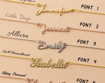 14k Solid Gold Personalized  Name Necklace, Custom Name Necklace, Handmade Jewellry, Personalized Gifts, Gifts For Mom, Christmas Gift
