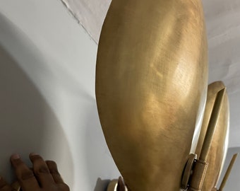 Pair of Handmade Brass Wall Lights: Mid Century Modern Sputnik Sconce