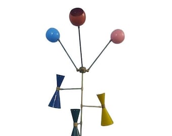 1950年代ミッドセンチュリーアンティーク真鍮ブラックオーブ  