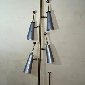 Mid Century Modern Atomic Futura Tension adjusts Pole Lamp 1950's Brass Vintage Diabolo Spotlight Studio Sputnik Floor Lamp