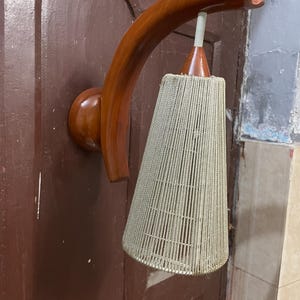 Mid-Century Teak Wall Lamp Set: Hanging Sconces, Retro Home Decor