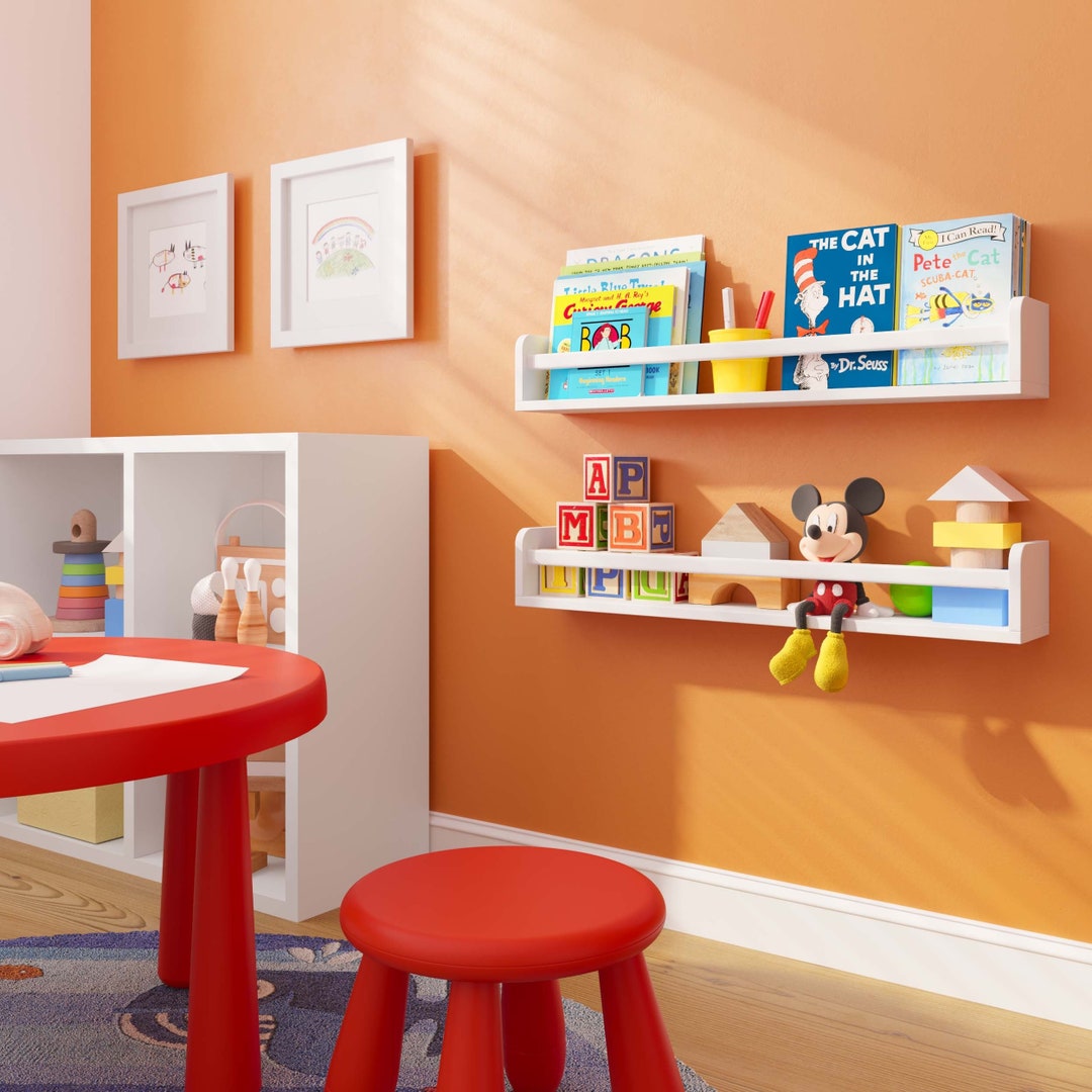 32 White Wall Shelves for Kids Room, Nursery Wall Shelves, Kids
