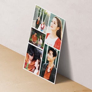 May include: A collage of six photos featuring a couple in various settings. The photos are arranged in a grid pattern. The couple is wearing casual clothing and smiling. The photos are taken in a variety of locations, including a park, a bridge, and a street.