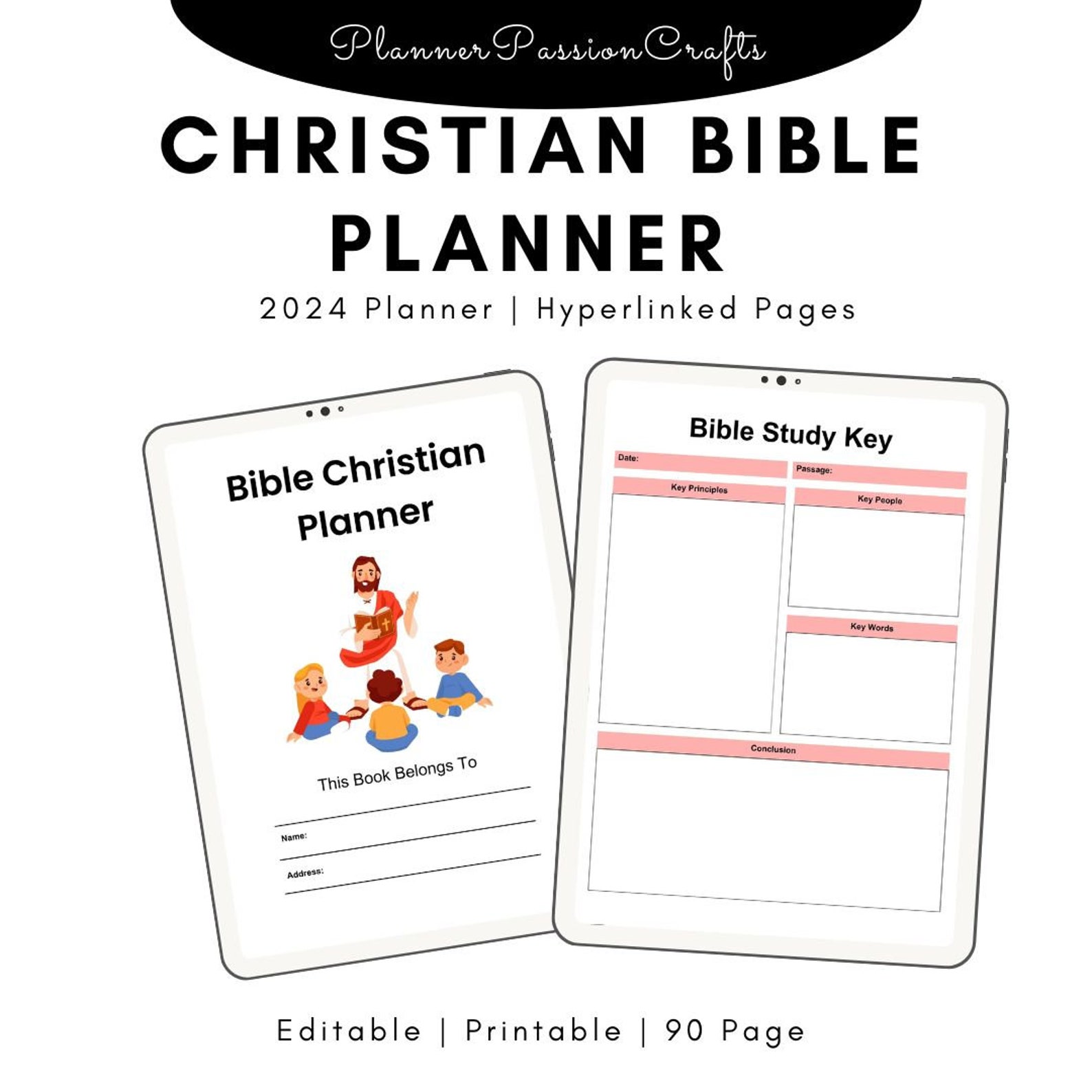 2024 Christian Planner, 2024 Bible Daily Planner, 2024 Weekly Planner