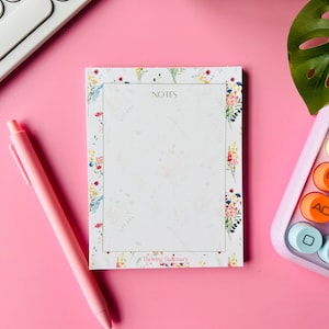 Blocco note floreale con lista delle cose da fare / Blocco note estetico con strappo per produttività e organizzazione, regalo per la mamma