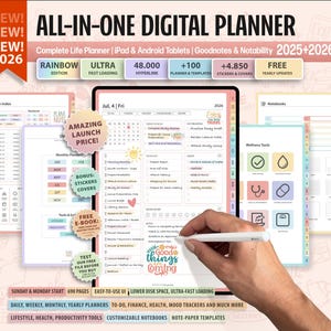 2026 + 2025 Digital Planner: All-in-One Life Organizer for Goodnotes, Notability