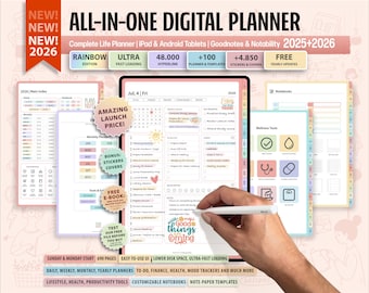 2026 + 2025 Digital Planner: All-in-One Life Organizer for Goodnotes, Notability