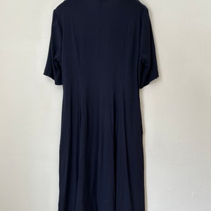 Schönes blaues Vintage Crinkle Kleid Midikleid Kleid Gr42 Bild 9