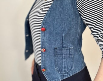 Mignon gilet en denim vintage gilet jeans denim taille 34/36