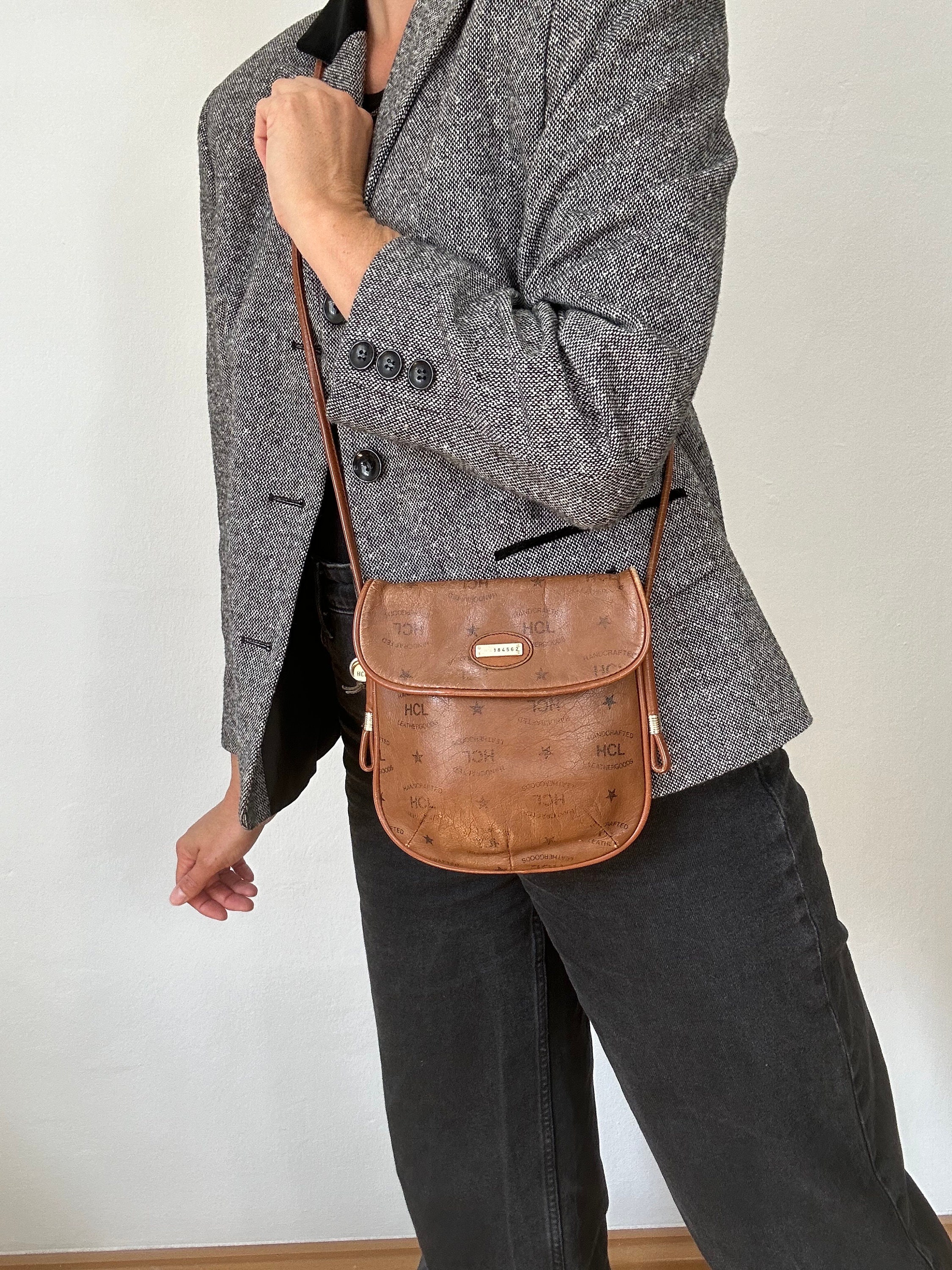 HCL Brown Vintage Leather Bag Handbag Bag Made of Leather