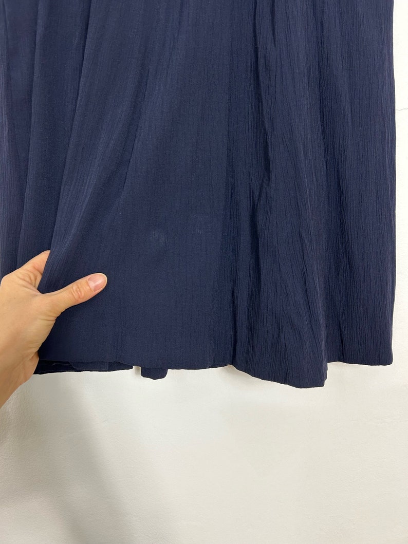 Schönes blaues Vintage Crinkle Kleid Midikleid Kleid Gr42 Bild 10