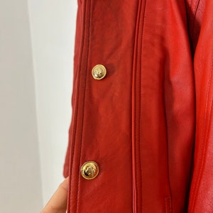 DINOZ Vintage 80er Jahre rote Lederjacke eighties Statement Jacke Leder Gr42 Bild 7