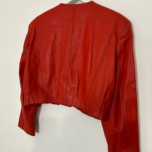 DINOZ Vintage 80er Jahre rote Lederjacke eighties Statement Jacke Leder Gr42 Bild 8