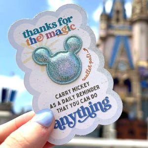 Cast Member Appreciation Cards with Shimmery Mickey Patch | Disney Pixie Dust Gifts