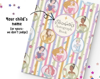 Personalized Princess Autograph Book | Disney World + Cruise Character Signatures